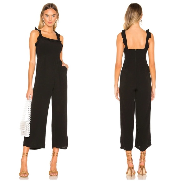 SUPERDOWN Victoria Ruffle Sleeveless Jumpsuit In Black - Picture 1 of 6